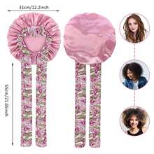 2pcs Women's Multicolor Printed Elastic Band Satin Bonnet For Daily Use Silk Bonnet Satin Bonnet - Multicolor - View 6