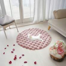 1 件蓬松粉色女孩风格地毯，极简主义，女性风格，甜美/别致，房间氛围地毯，适用于沙发，卧室，客厅，梳妆台，椅子区域，春季新品