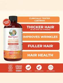 MaryRuth's Multivitamin Hair Growth - Hair Thickening - Improves Wrinkles - Vegan - 30 Oz - Peach Flavor - Others - View 5