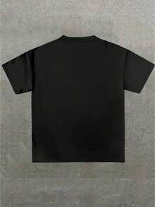 Camiseta casual para hombre con estampado gráfico temático "Papa Eres A Toda Maquina" - Camiseta de algodón puro de 220 g/m², de manga corta y suave - Negro - Ver 2