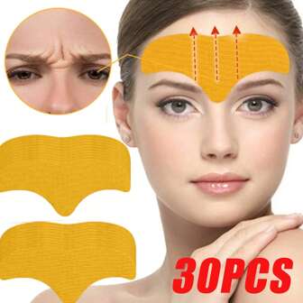 30 parches para alisar las arrugas de la frente - Solución reafirmante de colágeno sin alcohol para una piel suave y juvenil, apta para todo tipo de pieles, cuidado para adultos, productos de belleza, cuidado de la piel, spa, autocuidado, herramientas de cuidado de la piel, cuidado facial, suministros para esteticistas, masaje, herramienta de masaje facial, rodillo facial