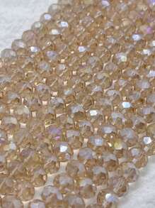 Confezione di perline distanziali sfaccettate in vetro di cristallo d'Austria con sfumatura color champagne da 4/6/8 mm, perline a rondella per la realizzazione di gioielli, braccialetti, collane, orecchini e accessori fai-da-te