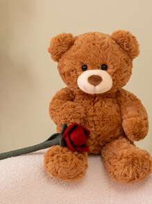 1 szt. Romantyczna pluszowa lalka w kształcie róży z motywem walentynek, lalka do dekoracji domu na święta, prezent na urodziny matki z różą, prezent na ukończenie studiów doktoranckich, pluszowy miś na Halloween