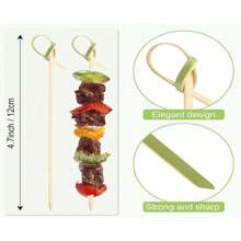 20/50/100/200pcs Knotted Bamboo Fruit Toothpicks, Suitable For Snack, Beverage, Handmade Food Decoration - Great For Christmas, Wedding, And Barbecue Parties