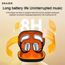 ERAZER Invested By Lenovo QT02 Bluetooth Earphones, Ear Hook, Support Multi-Language Real-Time Bluetooth Translation, Colorful Multifunctional Smart Display, ABS/PC Material, AI Wireless Earphones, Suitable For Office, Travel, Sports, Music, Earhook, Holiday Gift - one-size - View 9