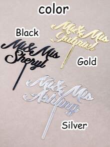 Personalized Wedding Mr And Mrs Cake Topper,Custom Rustic Wedding Bride & Groom Names Cake Topper Decoration Waterproof,Custom Cake Decorations,Personalized Birthday Cake Decorations, Customized Party Decorations,Customizable Acrylic Name Decoration,Gold,Black,Silver,Suitable For Birthday Party,Wedding,Valentine'S Day,Anniversaries,Decoration Ideas,Gifts For Him/Her,Friends,Children,Students,Mother,Couples,Besties,Men,Women,Family - Style a - View 4