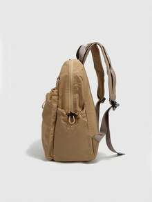 Leisure Drawstring Design Lightweight Backpack& Summer Travel Backpack & Vacation Style Backpack&Sporty Backpack, Preppy Backpack For School - Khaki - View 4