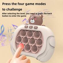 全新原装快推游戏机一套，布朗熊爆烦人泡泡，电子热门游戏，4种模式，耐光抗压玩具，成人及青少年礼盒装（部分配件款式颜色随机），圣诞礼物，卡通打地鼠热门玩具，复活节派对玩具及礼品 - 棕色 - 查看 7