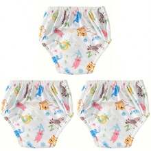 3pcs Baby Breathable Diaper Underwear, Newborn Potty Training Pants, Washable For Boys And Girls, Silk Material For All Seasons, Leak-Proof Absorbent Reusable Diapers, Suitable For Baby Boys And Girls, Multiple Combinations, Essential Baby Items - Multicolor - View 12