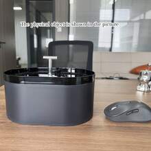 2.2升自动猫咪饮水机，配备超静音水泵和活性炭过滤器，适用于猫、狗及多只宠物（黑色，2.2升） - 彩色 - 查看 11