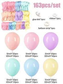 Bộ 163 vòng hoa bóng bay màu pastel hình bánh Macaron dành cho tiệc sinh nhật, tiệc mừng, lễ rửa tội, tiết lộ giới tính và đám cưới. - Nhiều màu - Xem 7