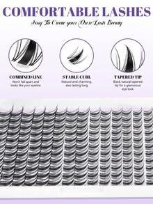 1010Pcs C/D Curl QUAFFLY Lashes 5-Panel Lash Set Multiple Styles Mixed Length Lash Set Comes With 2 Lash Bond And Seal 2 Lash Removers 1 Tweezer For DIY Lash At Home - 黑色 - 查看 8
