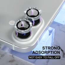 3pcs Camera Lens Protective Film Suitable For IPhone 16 15 11 12 13 14 IPhone 15 11 12 13 14 Plus Tempered Glass Metal Ring Cover, High-Definition Transparent
