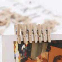 50pcs Mini Clips, Mini Wooden Clips For Clothes, Decorative Photo Clips, Wood Clips For Notes, Suitable For Christmas, Birthday Gift - Multicolor - View 4