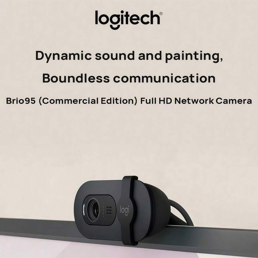 Logitech Brio 95 1080P HD Webcam With Physical Privacy Shutter, Smart Noise Cancelling Microphone, Plug And Play, Suitable For Laptop/Desktop, Video Calls/Remote Work/Live Streaming - Black - View 1
