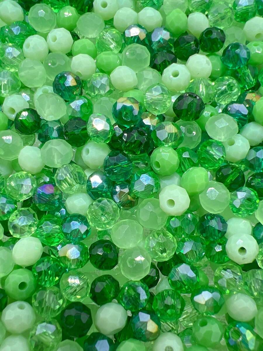 200pcs 4mm Green Color Round Glass Beads For Jewelry Making DIY Accessories
