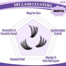DIY Eyelash Extensions Kit, 360 Piece D-Curl Individual Eyelash Set, Natural Eyelash Curler, 8-16MM Mixed Length Individual Eyelash Set With Eyelash Bond And Seal Eyelash Remover, Eyelash Tweezers For DIY Eyelash Extensions At Home