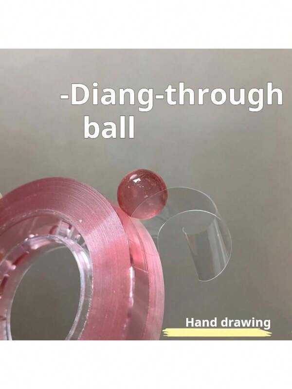 1pc Crystal Tape Ball, Sticky Stress Relief Ball, Transparent Tack Pulling String Glue DIY Stationery For Students
