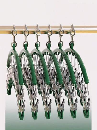 1pc Multifunctional Stainless Steel Clothespins Sock Clips Drying Rack Household Clothes Underwear Socks Organizer