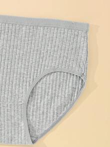 Teowryxou 6 Stücke Damen Große Größen Hohe Taille Baumwolle Gestreift & Einfarbig Höschen, Weich Atmungsaktiv Bequem für den Alltag, Dehnbare Unterwäsche - Verschiedenfarbig - Übersicht 7