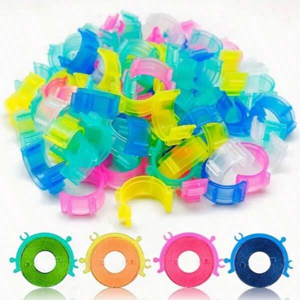 50 piezas Surtido de guías de rosca en espiral en forma de C de plástico de colores - Accesorios duraderos para máquina de coser para sujetar el hilo de manera segura (color aleatorio)