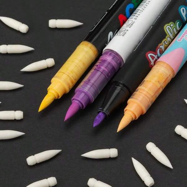 5/10/20/30/50pcs GuangNa Replacement Cores For Acrylic Pigment Markers Direct Liquid Acrylic Marker Universal Replacement Head Back To School