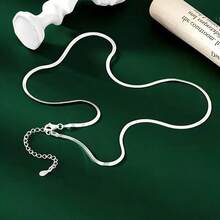 Stainless Steel Blade Chain Hip-Hop Flat Women's Titanium Steel Necklace Simple And Elegant - Bạc - Xem 4