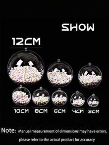 New Transparent Hollow Acrylic Ball 3cm/4cm/6cm/8cm/10cm/12cm, Acrylic Ball, Clear Ball, Hollow Ball, Decor Hanging Ball, Suitable For Christmas Ornaments, Modern Small Item Storage, DIY Crafts, Christmas Decoration, Holiday, Wedding, Party Decoration - Multicolor - View 7