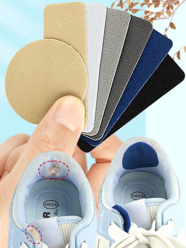6/12 Pcs(6Pcs/Set)Shoe Heel Repair Patch Kit Self-Adhesive Inside Shoe Patches For Holes, Leather Heel Pads & Shoe Sole Repair – Home Shoe Maintenance Patches Shoe Accessories Shoe Crease Shoe Repair