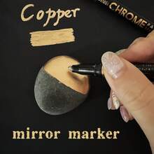 Chrome Mirror Marker Pen,Silver/Golden/Copper, Metal Reflective Marker, Chrome-Plated Mirror Effect Marker, 2mm Pen Tip,Quick Drying And Waterproof, Suitable For Rocks, Walls, Cups, Ceramics And Glass Crafts,Ideal For Painting, Graffiti, Highlight Markings And Crafts DIY Back To School