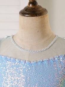 Nuevo vestido de princesa cute para niñas, disfraz de princesa de cuento de hadas con falda de tul y gasa para actuaciones y espectáculos infantiles de la Princesa Frozen