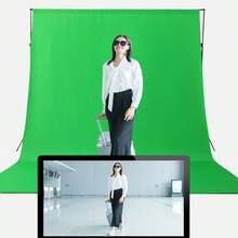 Green Background Cloth 59.06 * 78.74 Inches/78.74 * 118.11 Inches/118.11 * 118.11 Inches/118.11 * 157.48 Inches Portable, Suitable For Live Streaming And Studio Photography, Video Studios, And Portrait Photography With Solid Background Cloth, Available In Multiple Sizes, Live Streaming Background | Professional Photography | Durable And Washable| - Green - View 7