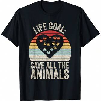 Retro Life Goal Save All The Animals Wildlife Rescue Animal T-Shirt