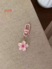 5pcs/Set Colorful Flower-Shaped Transparent Key Chains