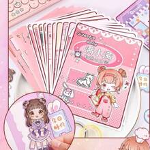 1 set de kit de matériel de livre tranquille DIY, sans découpage requis. Livre d'habillement fait main pour filles et enfants, livre d'autocollants 3D d'habillement, livre éducatif Montessori, livre d'autocollants de décoration thématique pour filles. Fournitures éducatives pour enfants DIY, retour à l'école, anniversaire, Noël, Halloween, Pâques, cadeaux de Thanksgiving