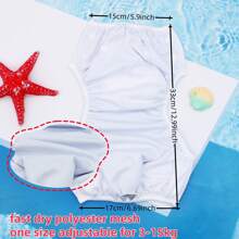 1 Stück wiederverwendbare Schwimmwindel aus Stoff, einstellbare Schwimmwindel-Hose für Schwimmunterricht Baby Mädchen, Jungen, neutraler Farbton Schwimmwindel (das Muster wird umgekehrt sein)