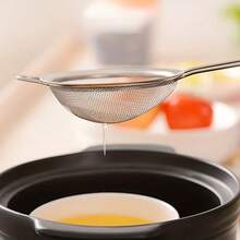Food Filter, Household Kitchen Filter, Noodle Filter, Large Stainless Steel Dumpling Filter, Fish Juice/Soybean Milk Filter Screen, Oil Filter, Funnel - Stainless Steel Mesh Filter - Silver - View 9