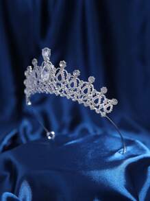 1pc Rhinestone Decor Tiara Crown, Suitable For Wedding, Birthday Party, Banquet And Other Occasions