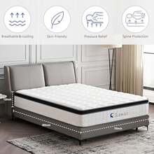 12 Inch King Size Hybrid Mattress - Medium Firm, Memory Foam & Pocket Springs, Motion Isolation, Edge Support, Pressure Relief, - 1 - 查看 5