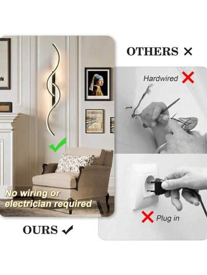 1pc USB Rechargeable LED Wand Light, Dimmable Remote Control, 5V2A 4000mAh, 60/80cm Long Strip, Zwart Aluminum Iron Material, Easy To Install Bedroom Living Room Corridor Staircase Restaurant view 5