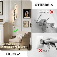 1pc USB Rechargeable LED Wall Light, Dimmable With Remote Control, 5V2A 4000mAh, 60/80cm LED Light Bar, Black Aluminum & Iron Material, Easy Installation, Suitable For Bedroom, Living Room, Hallway, Staircase, Dining Room And More - Rechargeable Remote Control - View 6