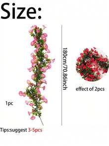 1pc Artificial Morning Glory Garland UV Resistant Faux Floral Vine With Green Leaves Hanging Simulation Morning Glory Plant For For Home Garden Wedding Decor & Photo Backdrop Birthday Gift Graduation Decor - Multicolor - View 7