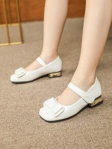 Girls Kids High Heel Shoes, Adorable White Formal Dress Shoes For Little Girls - White - View 2