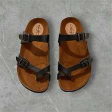 Sandalia estilo Birken Comodidad y Estilo - Negro - Ver 4