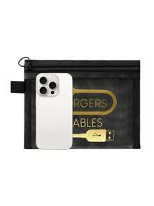 Mesh Cosmetic Bag With Data Cable Pattern, Red Air Cushion Storage Portable Storage Bag, Makeup Bag, Skincare Bag, Travel Essentials, Dormitory Supplies, Wedding Bride Gifts, Mother Gifts, Birthday Gifts, Gifts For Friends And Teachers, Bathroom Storage, Jewelry Storage, Lip Oil And Cosmetics Storage Bag