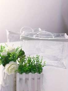 Clear Clothes Storage Bags PVC Organizers With Reinforced Handle Vinyl Storage Bag For Comforter, Blanket, Bedding, Duvet, Transparent Moving Totes With Sturdy Zipper, Waterproof Bedding Blanket Packaging Bag, Large Capacity Travel Accessories Organizer, Clear Zippered Organizers, Transparent Zipper Storage Bag For Clothing, Linens, And More - Multicolor - View 7