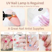 GLOZ 20g Gel de strass pour nail art, vernis à ongles gel super résistant, convient pour la décoration des ongles, gel à ongles 3D stéréoscopique brillant, nail art de pierres précieuses, ongles en diamant, nécessite un durcissement UV/LED, cadeau de beauté pour les ongles - Transparent - Voir 5