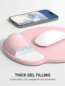 1pc Silicone Comfortable Thickened Anti-Slip Wrist Rest Mouse Pad With 3D Stereo Effect, Suitable For Office - Multicolor - View 3
