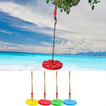 1pc/Tree Rope Swing Disc, Plastic Round Swing, Outdoor Backyard Hanging Swing, Fun Interaction Swing, Family Gathering Swing, Round Swing Seat For Outdoor Backyard Playground
