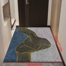 1pc Large-Size Entrance Doormat, Made Of Soft Velvet Material, Simple Geometric Pattern Printed, Comfortable Decompression, Wear-Resistant, Dirt-Resistant, Anti-Slip Floor Mat, Beautiful Furniture Decor Gift - Multicolor - View 18